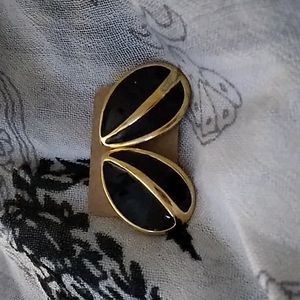 Vintage Gold & Black Earrings